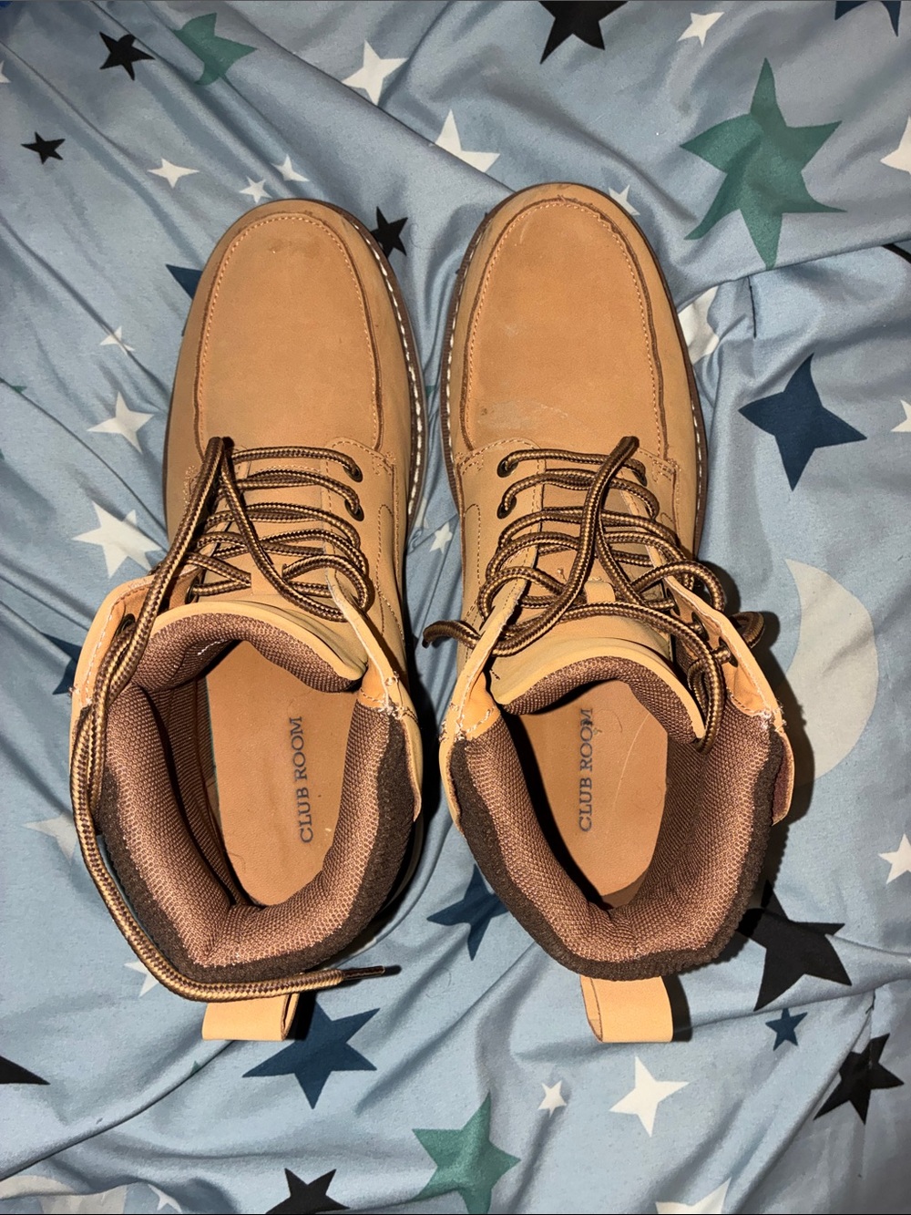 Club Room Men's Tan Lace-Up Work Boots